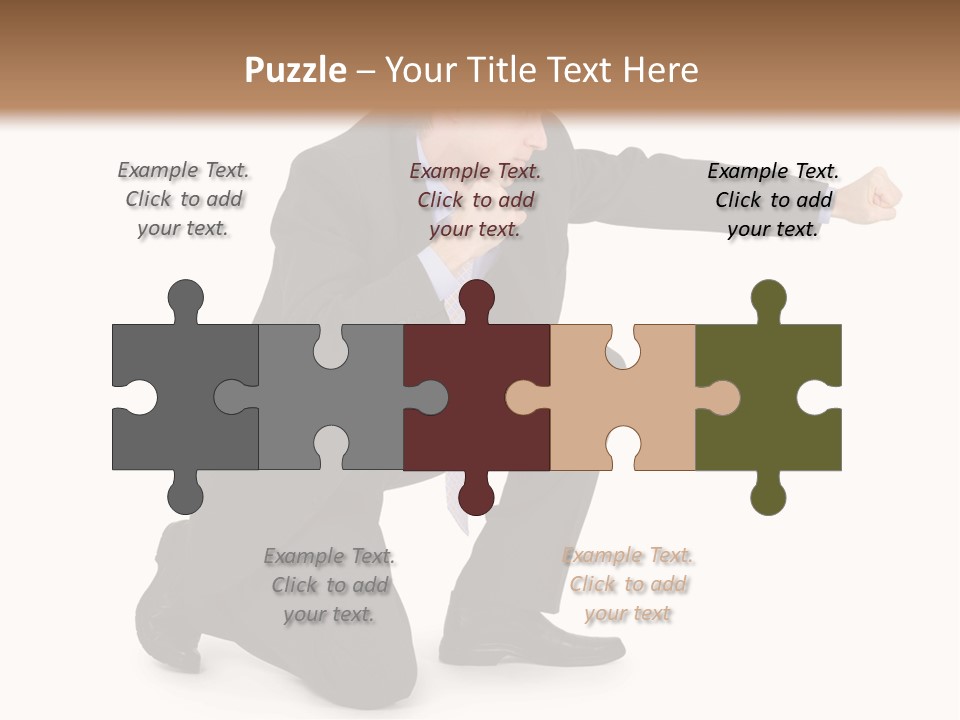 Blue Caucasian Man PowerPoint Template