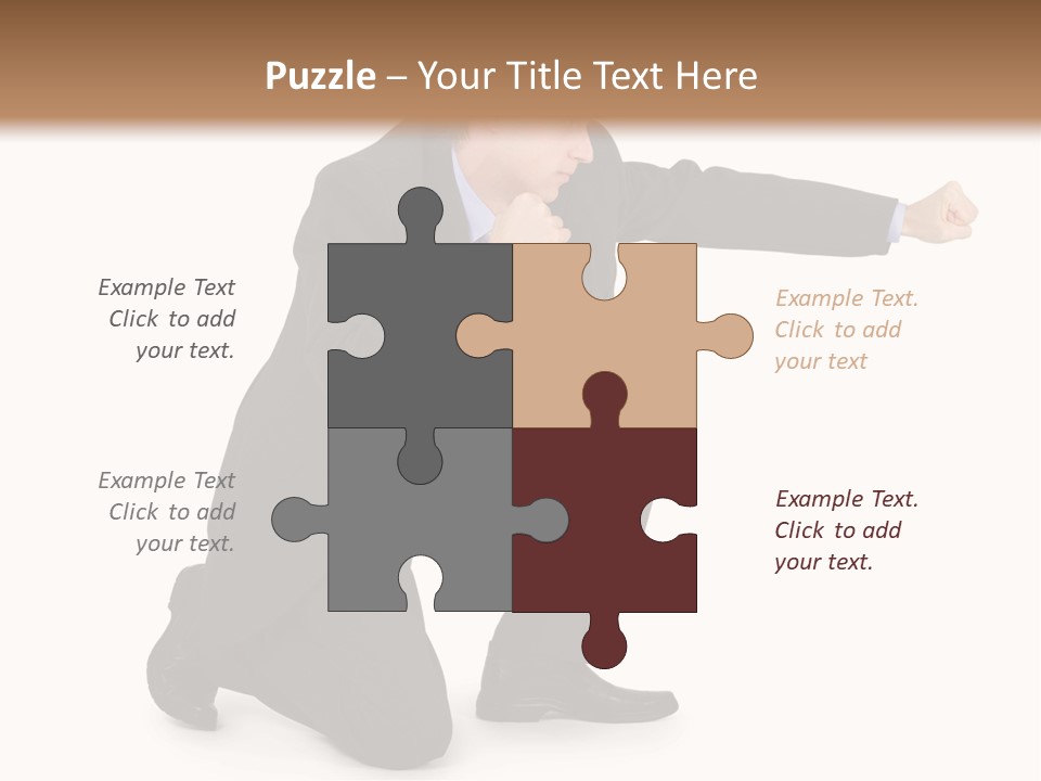 Blue Caucasian Man PowerPoint Template