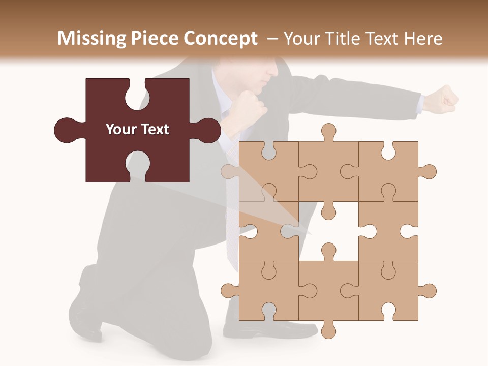 Blue Caucasian Man PowerPoint Template