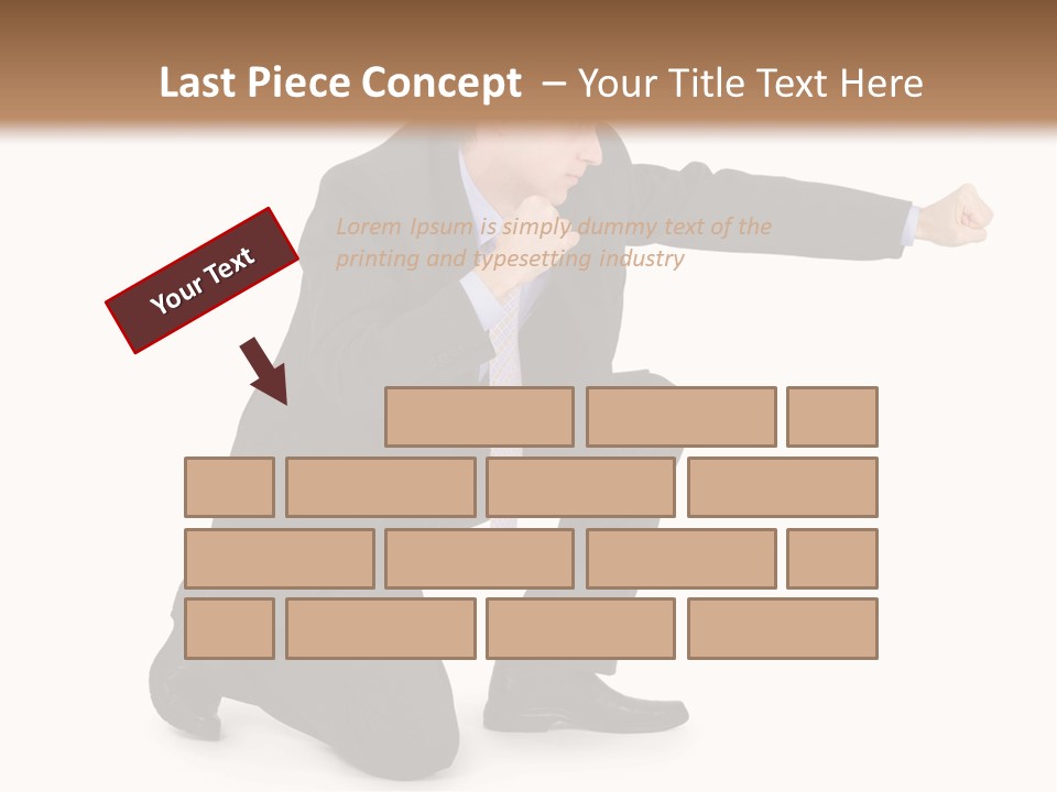 Blue Caucasian Man PowerPoint Template