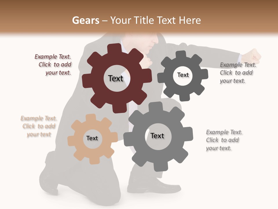 Blue Caucasian Man PowerPoint Template