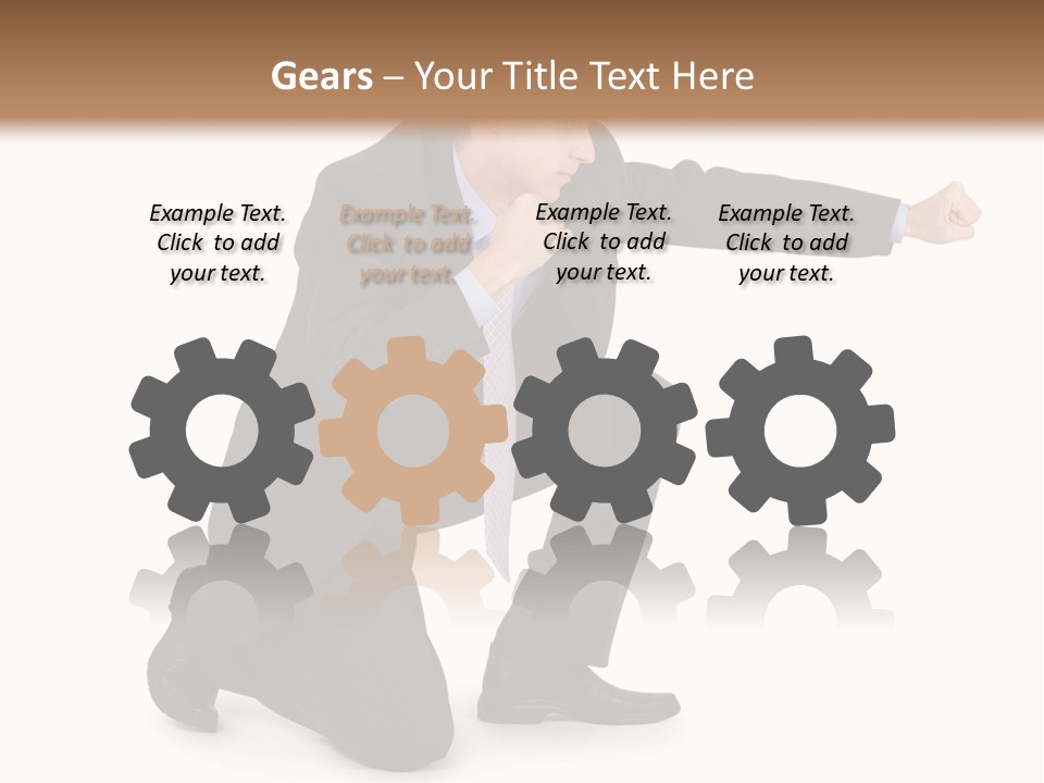 Blue Caucasian Man PowerPoint Template