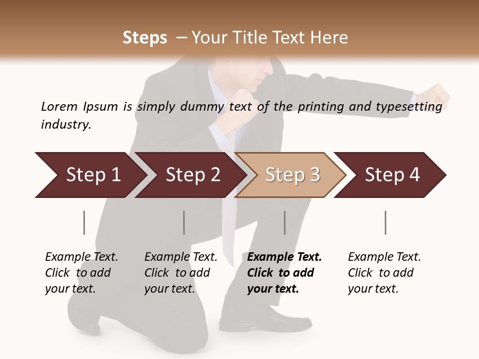 Blue Caucasian Man PowerPoint Template