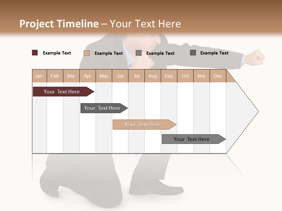 Blue Caucasian Man PowerPoint Template
