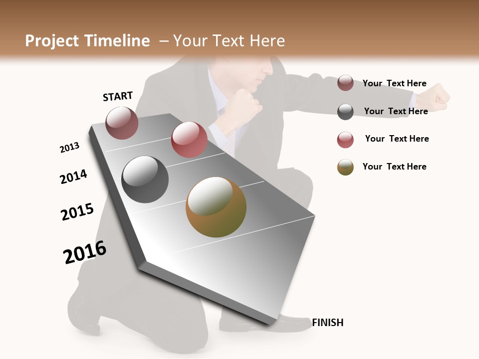 Blue Caucasian Man PowerPoint Template