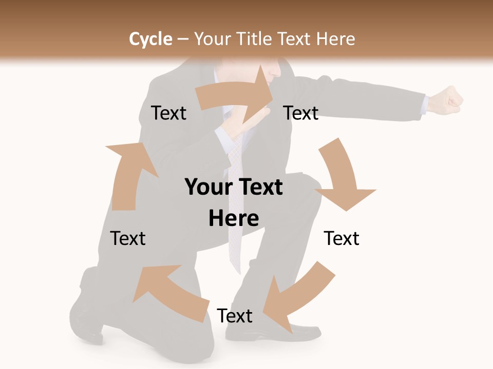 Blue Caucasian Man PowerPoint Template