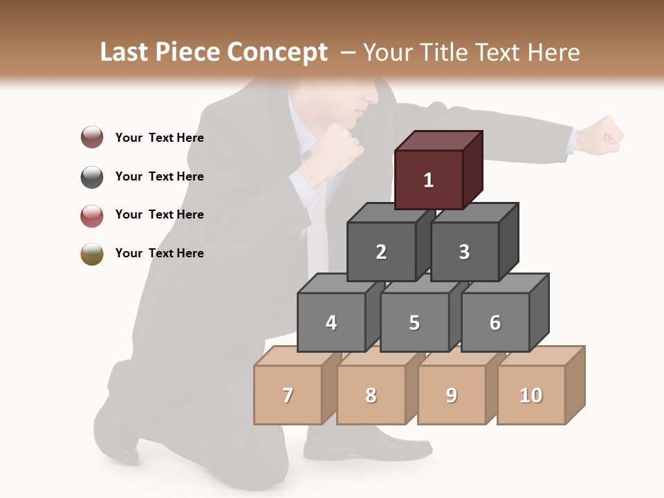 Blue Caucasian Man PowerPoint Template