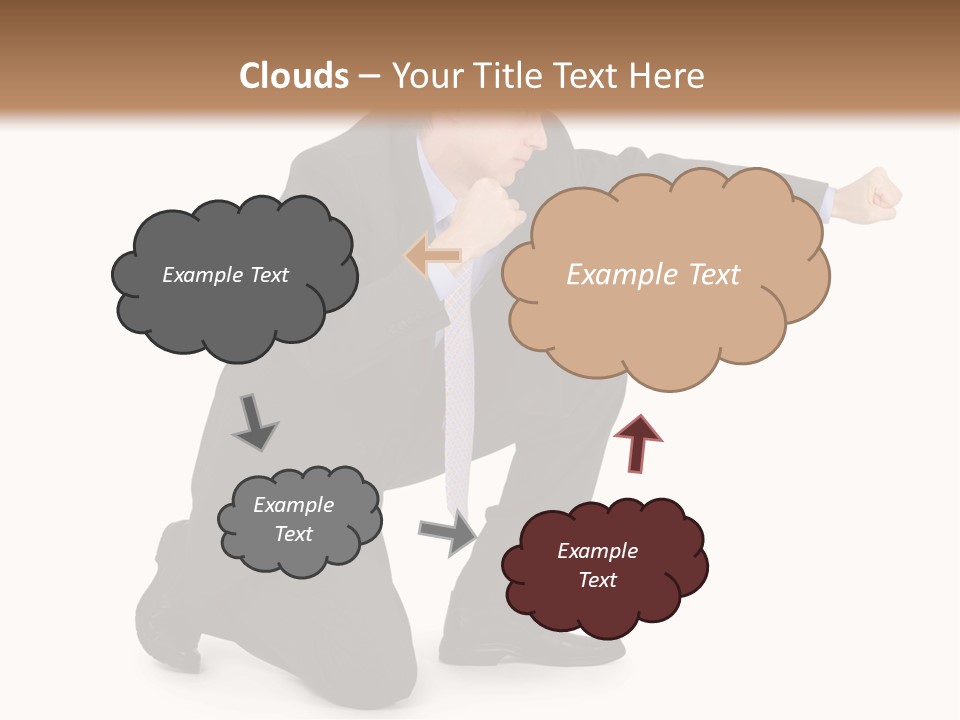 Blue Caucasian Man PowerPoint Template