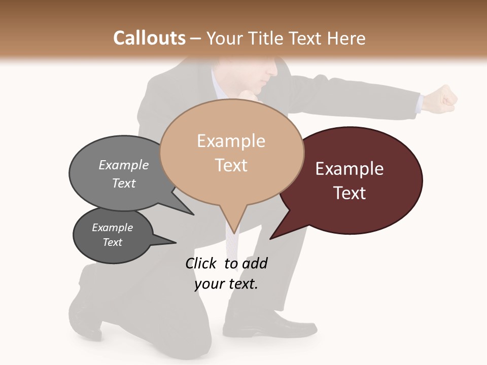 Blue Caucasian Man PowerPoint Template