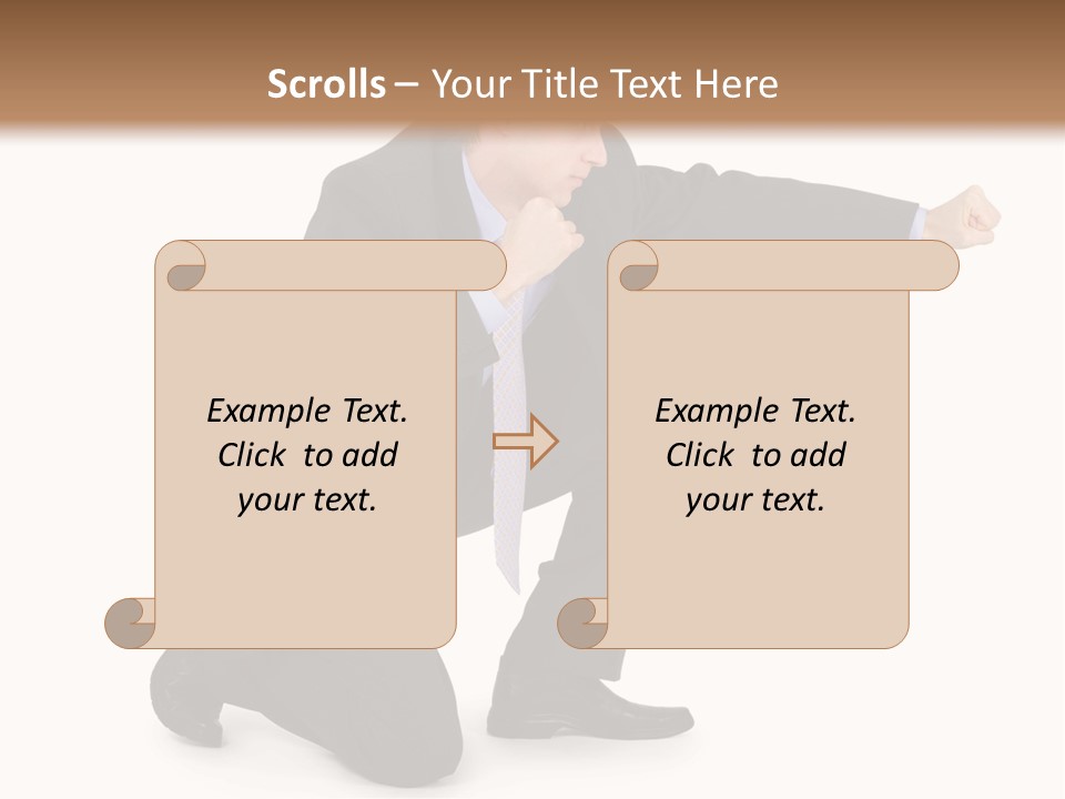 Blue Caucasian Man PowerPoint Template