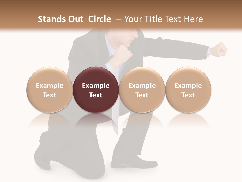 Blue Caucasian Man PowerPoint Template