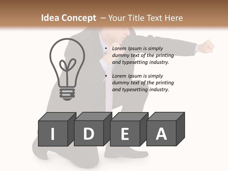 Blue Caucasian Man PowerPoint Template