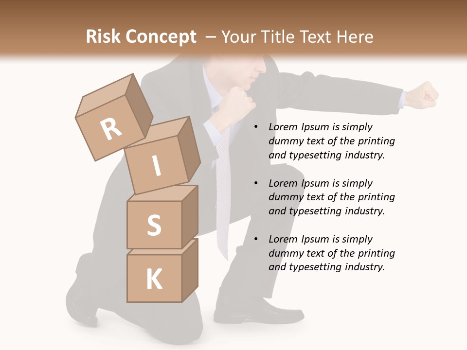 Blue Caucasian Man PowerPoint Template