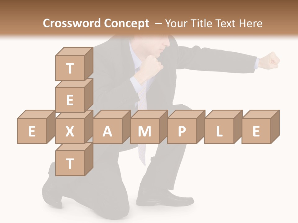 Blue Caucasian Man PowerPoint Template