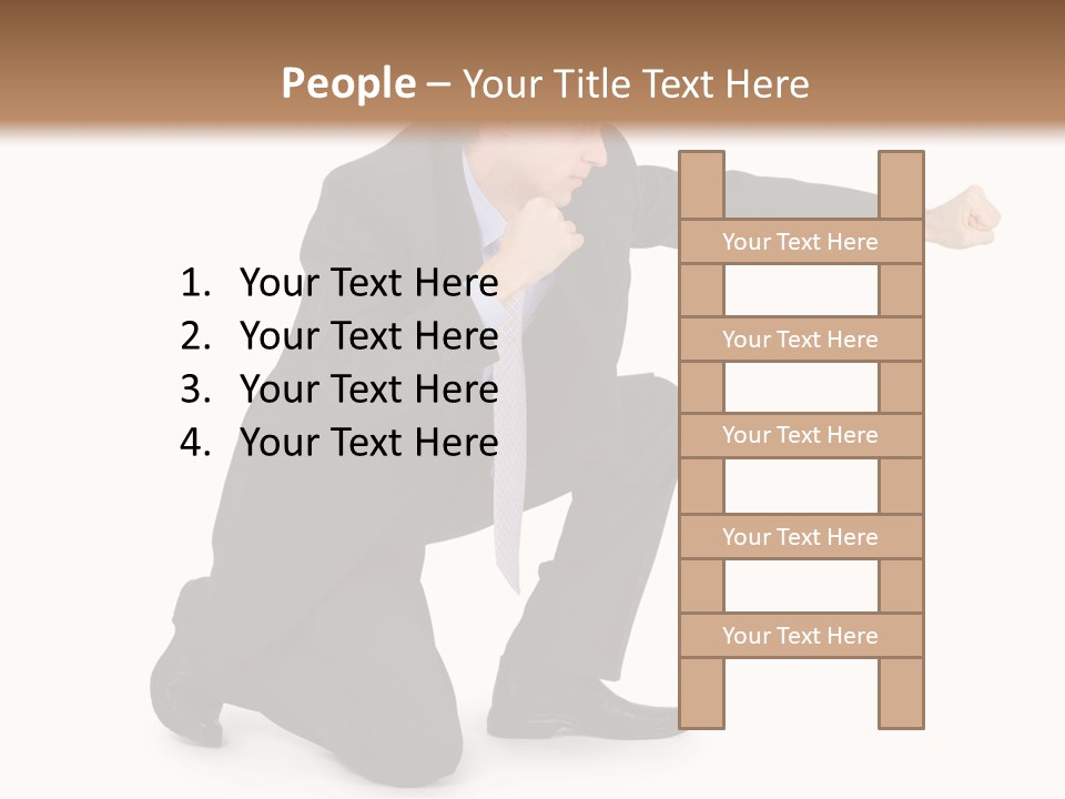 Blue Caucasian Man PowerPoint Template