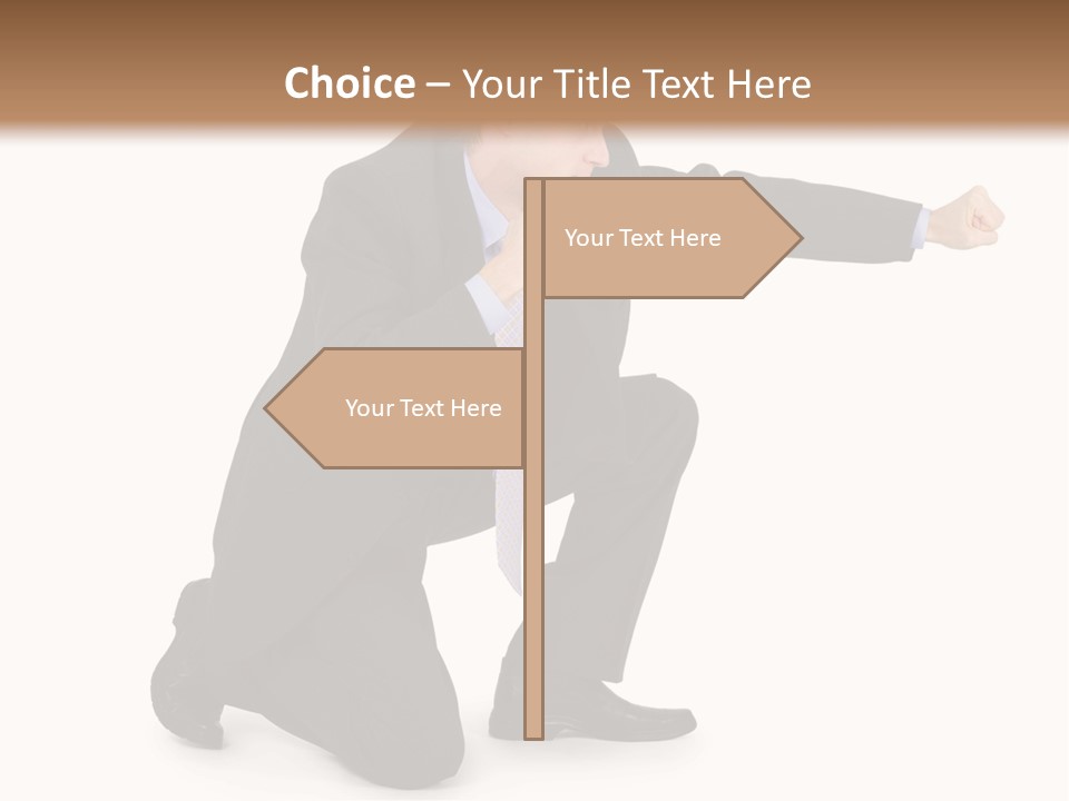 Blue Caucasian Man PowerPoint Template