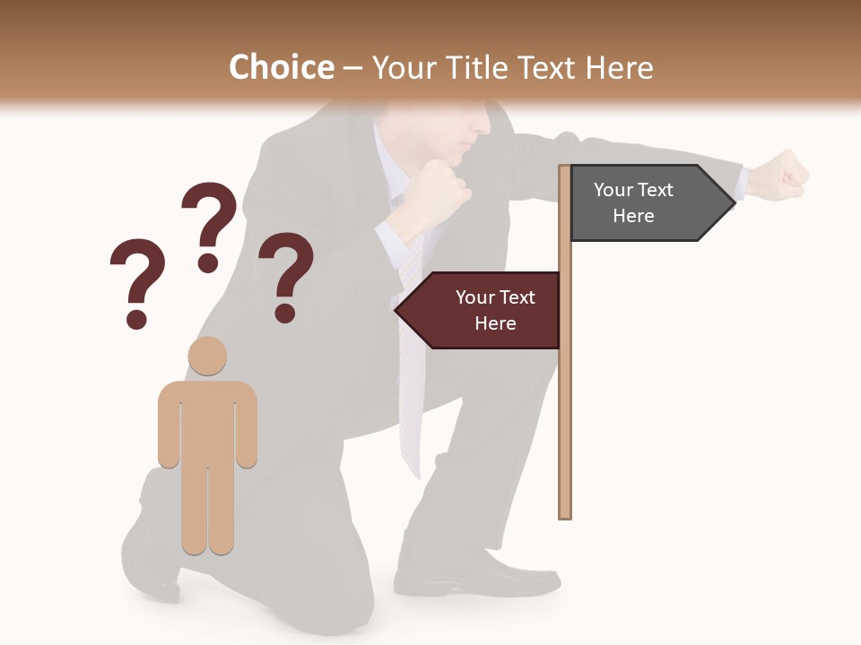 Blue Caucasian Man PowerPoint Template