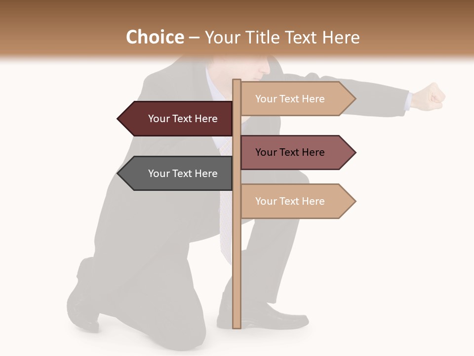 Blue Caucasian Man PowerPoint Template