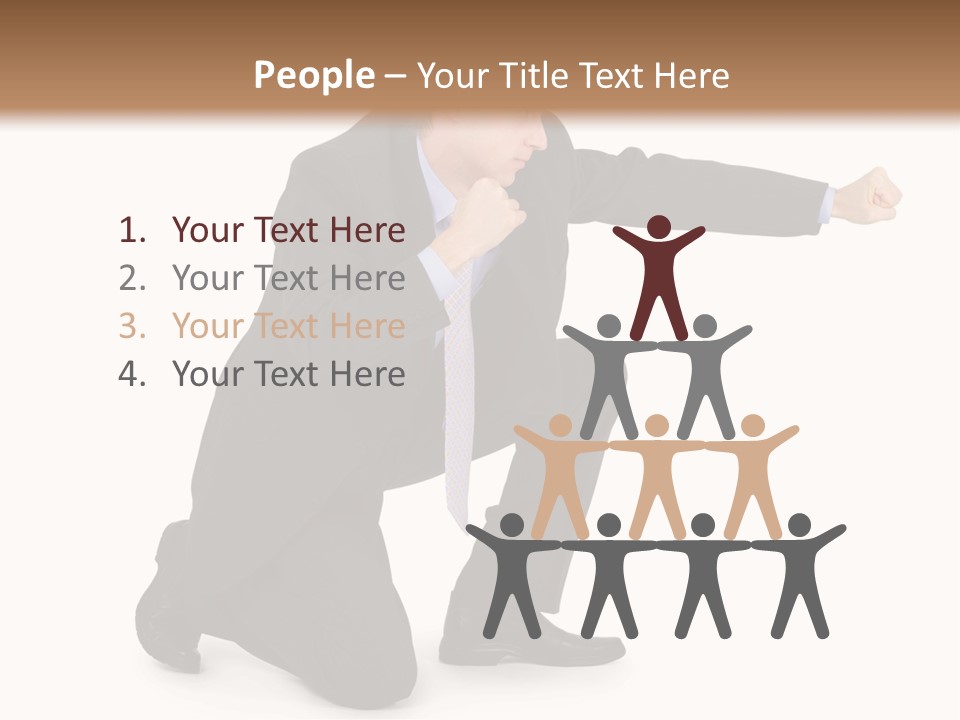 Blue Caucasian Man PowerPoint Template