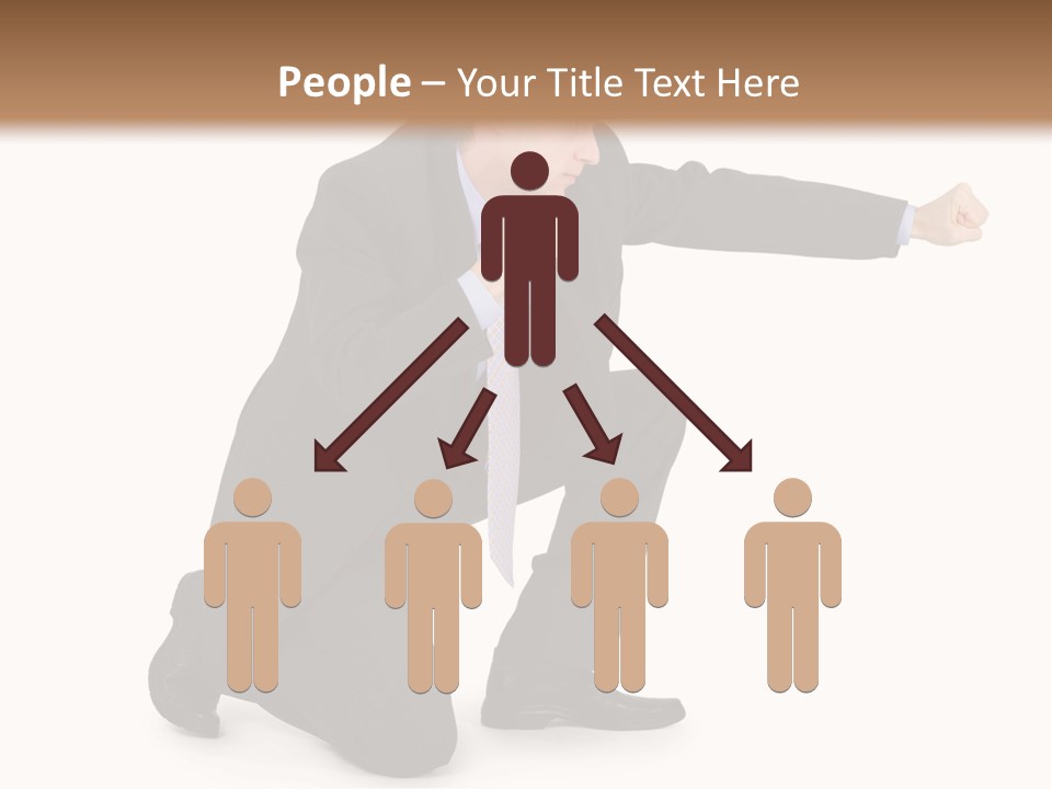 Blue Caucasian Man PowerPoint Template