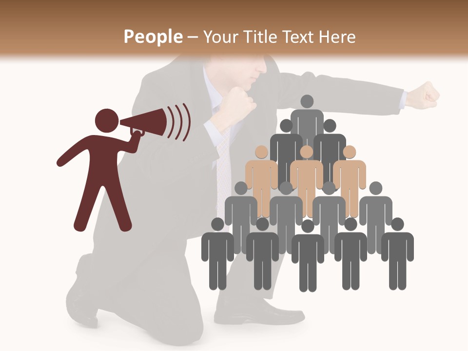 Blue Caucasian Man PowerPoint Template