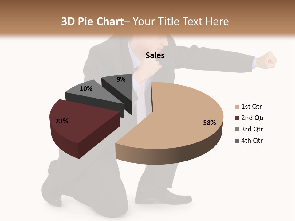 Blue Caucasian Man PowerPoint Template