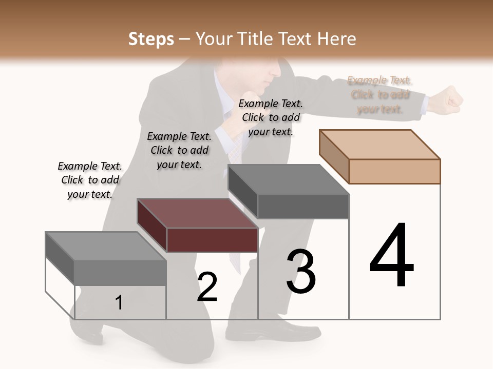 Blue Caucasian Man PowerPoint Template