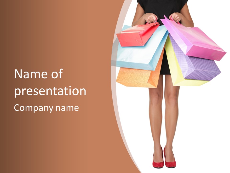 Colorful Female Gesturing PowerPoint Template