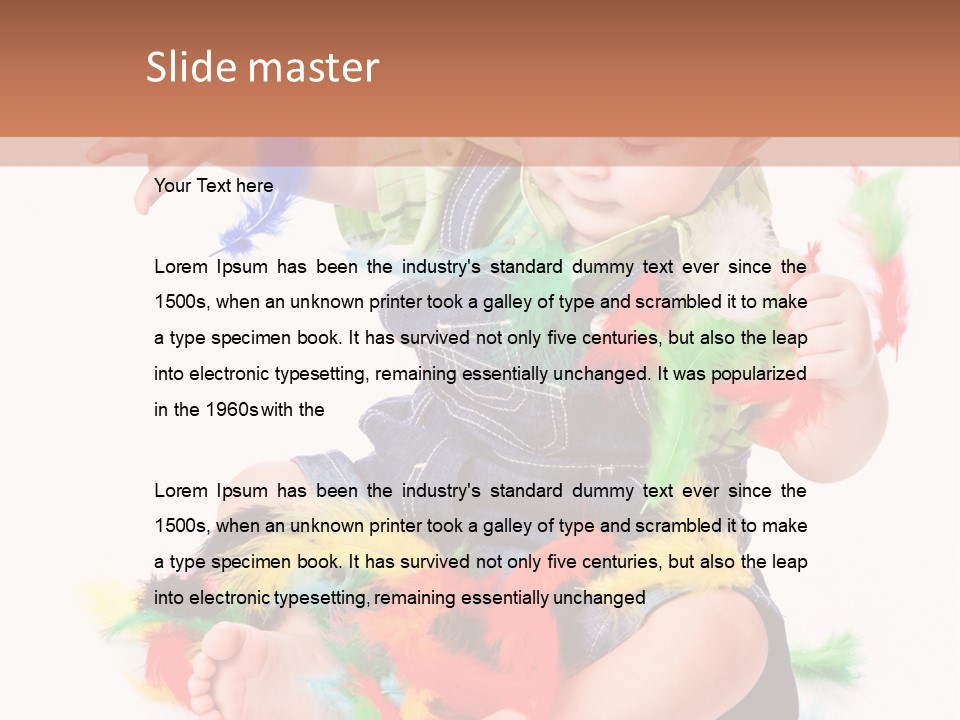 Isolated Child Yellow PowerPoint Template