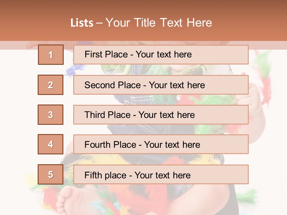 Isolated Child Yellow PowerPoint Template