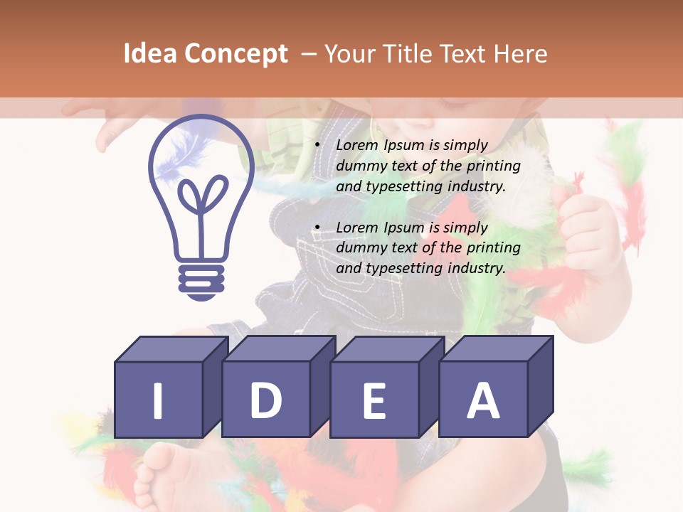 Isolated Child Yellow PowerPoint Template