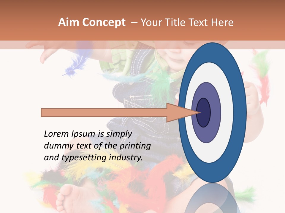 Isolated Child Yellow PowerPoint Template