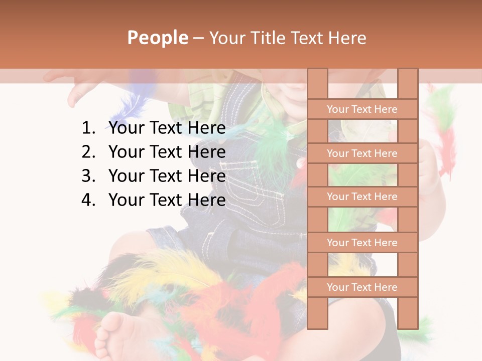 Isolated Child Yellow PowerPoint Template