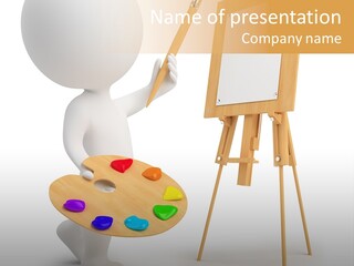 A Person Holding A Paintbrush And A Paint Palette PowerPoint Template