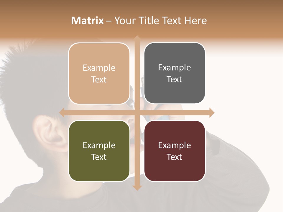 A Young Boy Holding A Cell Phone To His Ear PowerPoint Template