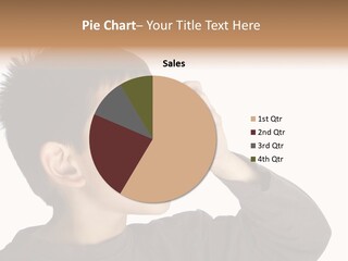 A Young Boy Holding A Cell Phone To His Ear PowerPoint Template
