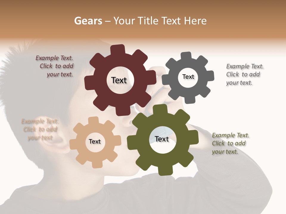 A Young Boy Holding A Cell Phone To His Ear PowerPoint Template