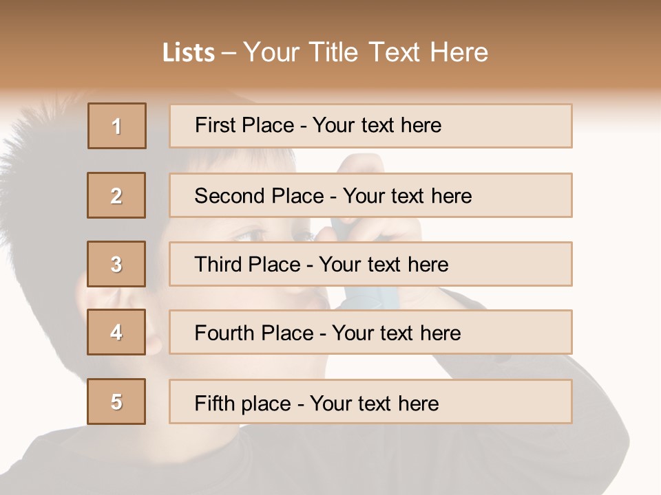 A Young Boy Holding A Cell Phone To His Ear PowerPoint Template