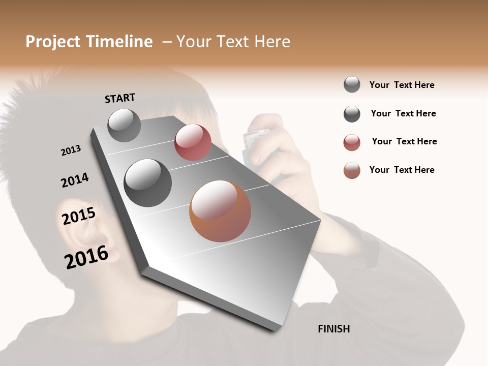 A Young Boy Holding A Cell Phone To His Ear PowerPoint Template
