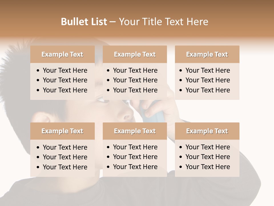 A Young Boy Holding A Cell Phone To His Ear PowerPoint Template