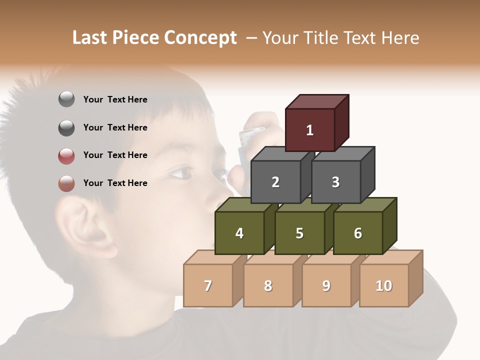 A Young Boy Holding A Cell Phone To His Ear PowerPoint Template