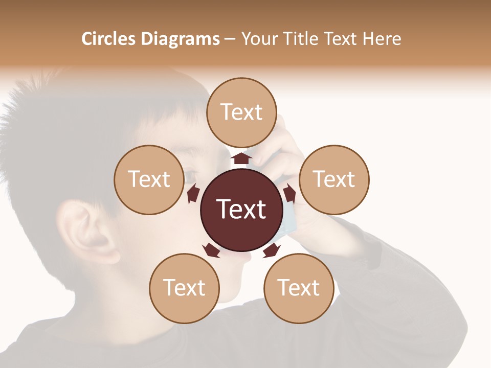 A Young Boy Holding A Cell Phone To His Ear PowerPoint Template