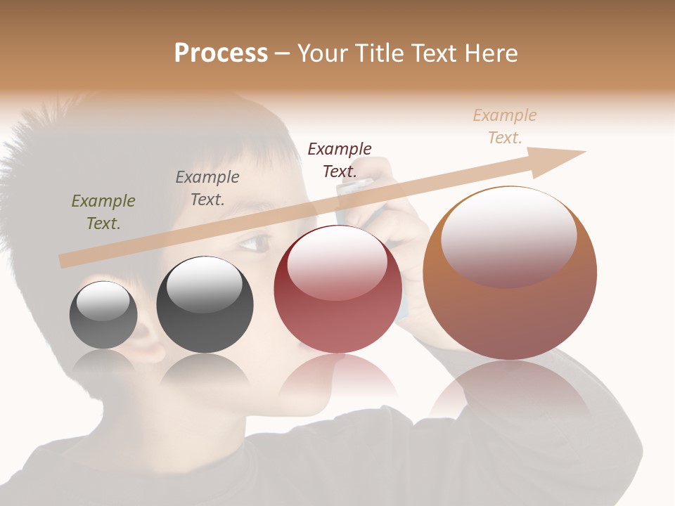 A Young Boy Holding A Cell Phone To His Ear PowerPoint Template