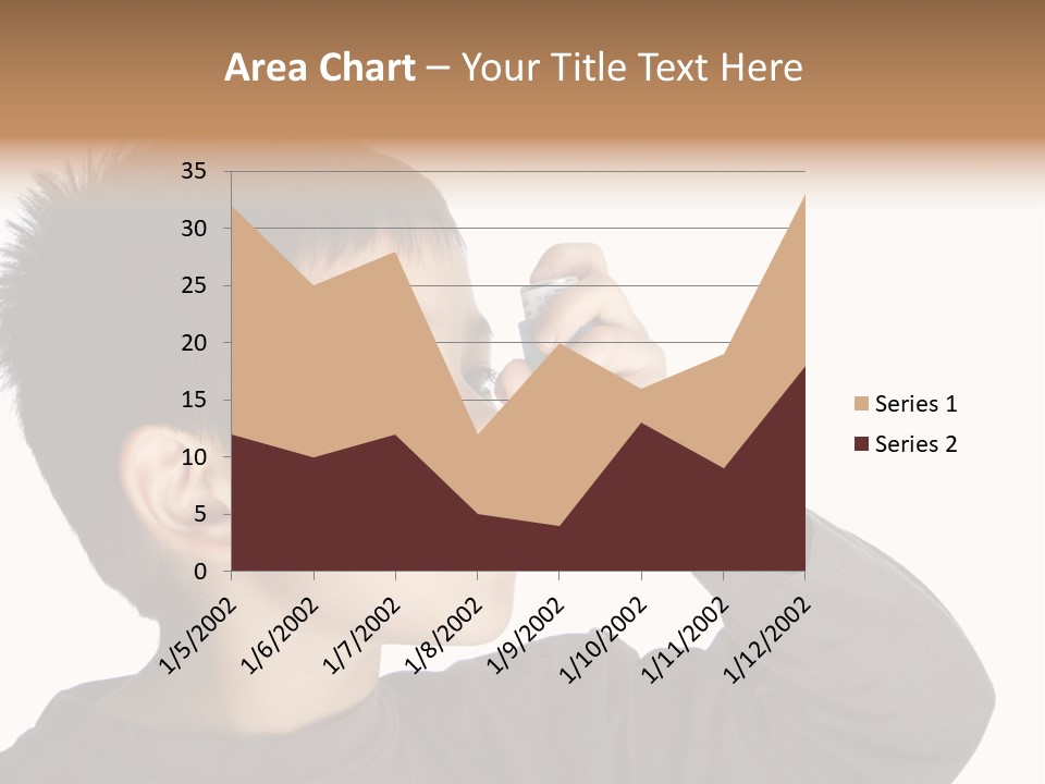 A Young Boy Holding A Cell Phone To His Ear PowerPoint Template