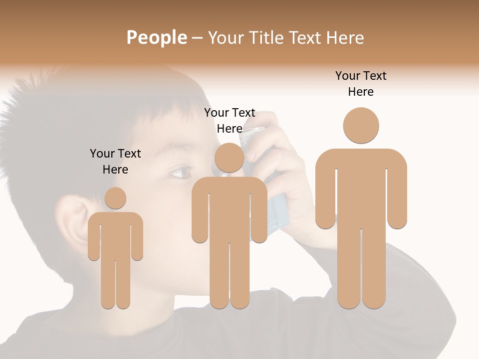 A Young Boy Holding A Cell Phone To His Ear PowerPoint Template