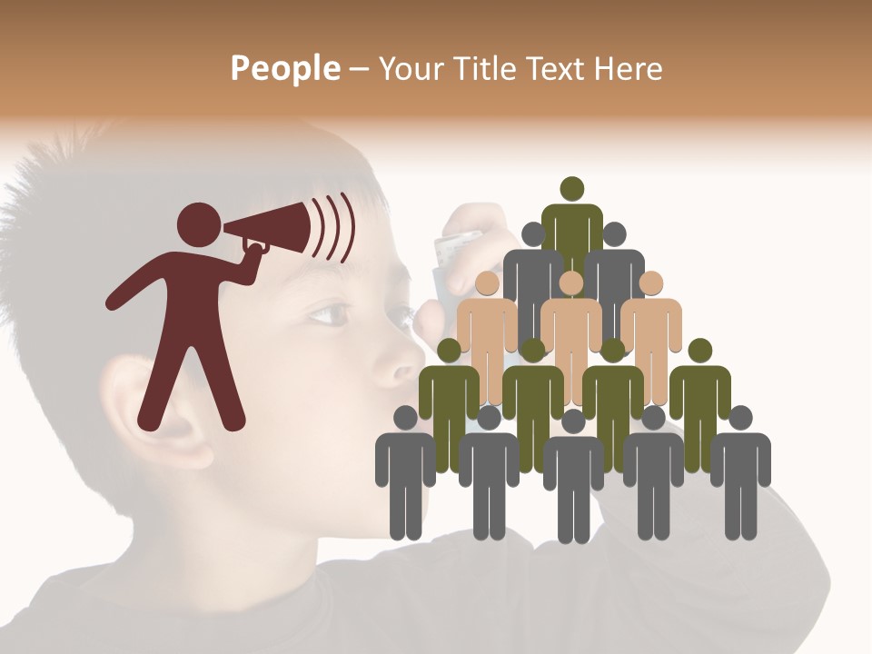 A Young Boy Holding A Cell Phone To His Ear PowerPoint Template