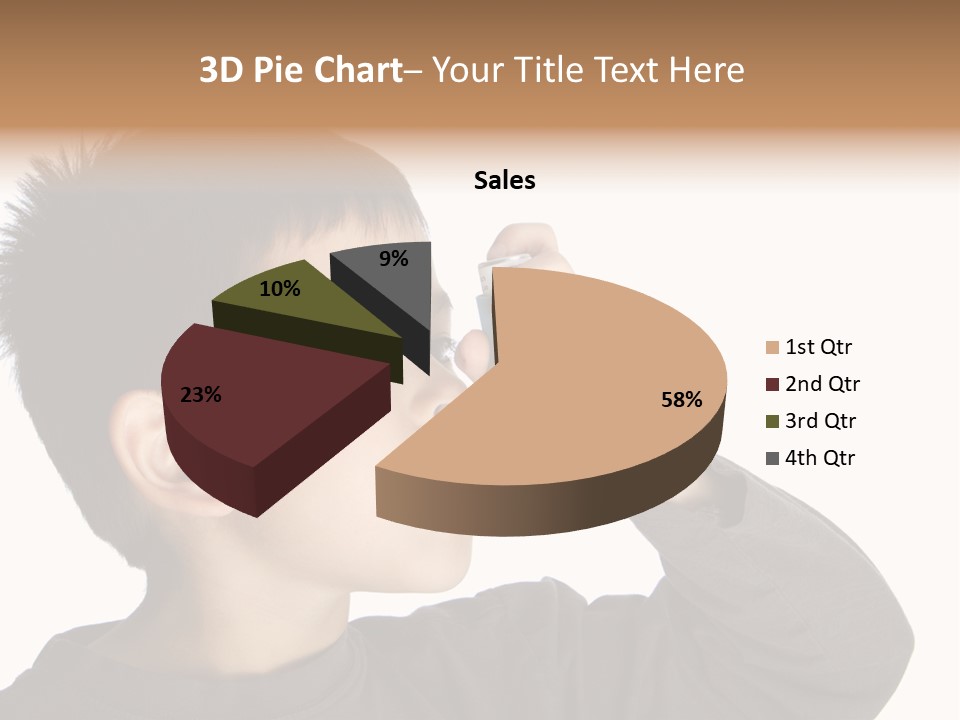 A Young Boy Holding A Cell Phone To His Ear PowerPoint Template