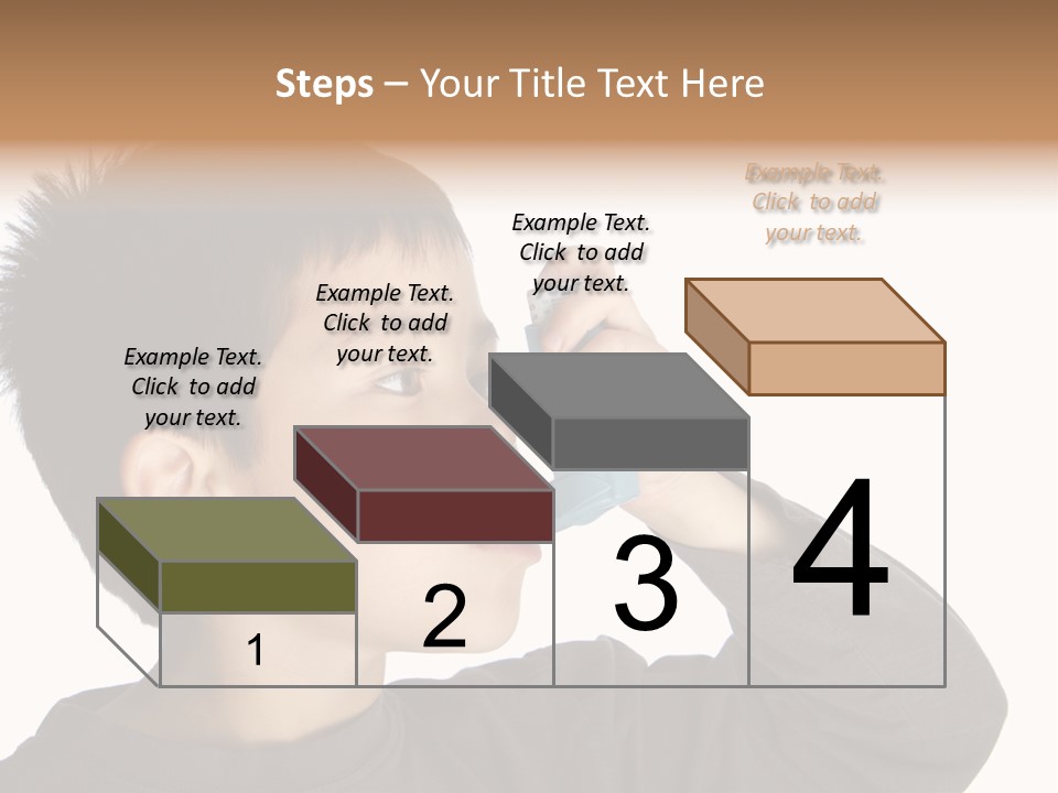 A Young Boy Holding A Cell Phone To His Ear PowerPoint Template