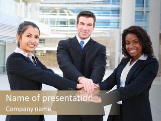 Teamwork Background Lady PowerPoint Template