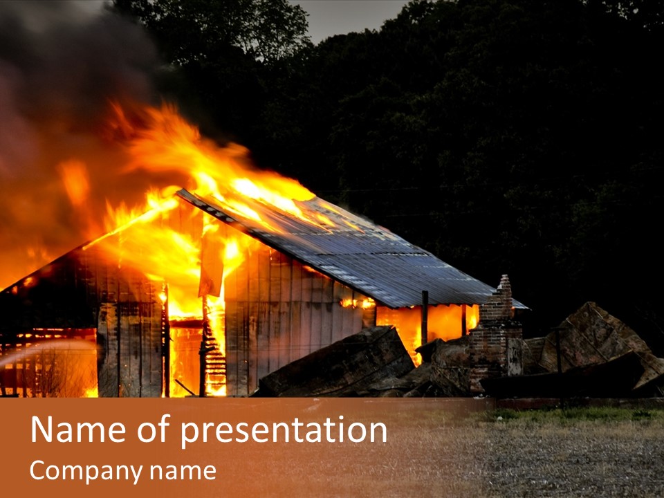 Glow Destroy Building PowerPoint Template